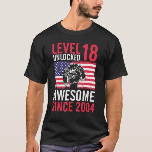 Birthday Game Level 18 Years Old Unlocked Awesome T-Shirt