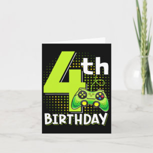 Birthday Gamer 4 Years Old Funny Video Game Boys Card