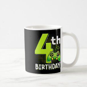 Birthday Gamer 4 Years Old Funny Video Game Boys  Coffee Mug