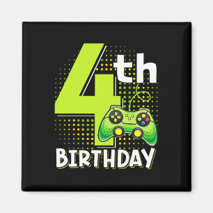 Birthday Gamer 4 Years Old Funny Video Game Boys Magnet