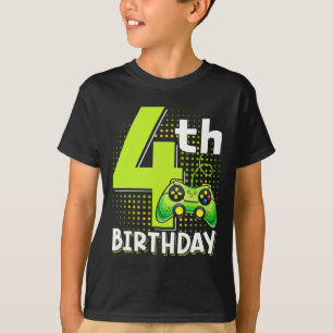 Birthday Gamer 4 Years Old Funny Video Game Boys T-Shirt