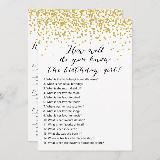 Birthday Games x2 - phone game | who knows Invitation (Front/Back)