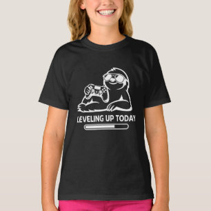 Birthday Gaming Sloth Levelling Up Today T-Shirt