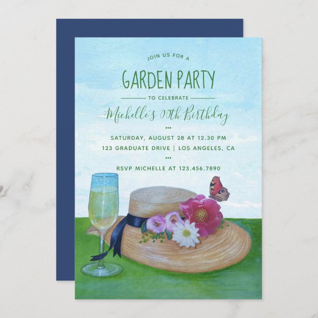 Birthday Garden Party invitation (Front/Back)