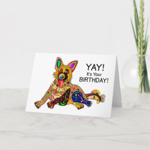 Birthday German Shepherd Kaleidoscope Collection Card