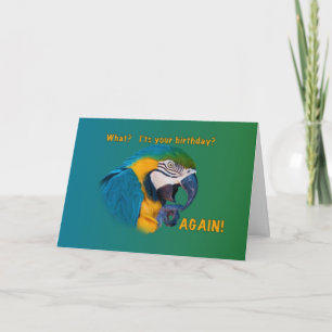 Birthday, Getting Older, Parrot Card