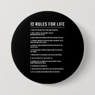 Birthday Gift 12 Rules For Life 3 Inch Round Button