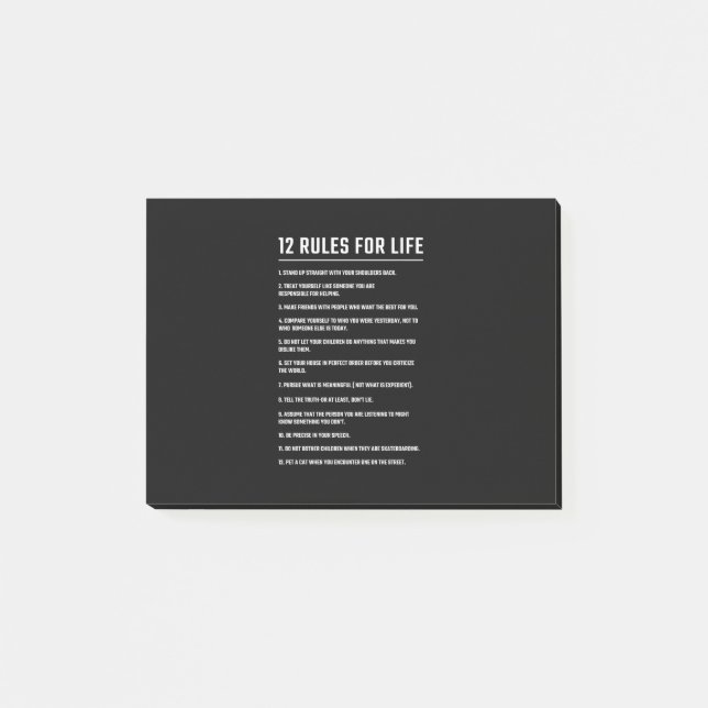 Birthday Gift 12 Rules For Life Post-it Notes (Front)