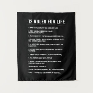 Birthday Gift 12 Rules For Life Tapestry
