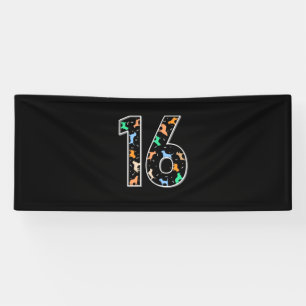 Birthday Gift 16th Birthday With Dog Banner