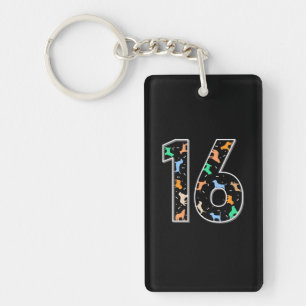 Birthday Gift 16th Birthday With Dog Keychain