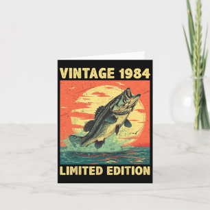 Birthday Gift 1984 Fishing Fisherman Fish Gift Bir Card