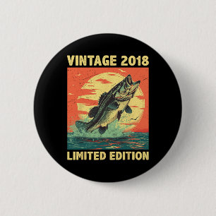Birthday Gift 2018 Fishing Fisherman Fish Born In 2 Inch Round Button