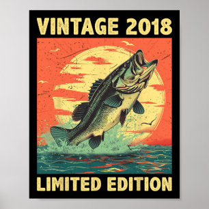 Birthday Gift 2018 Fishing Fisherman Fish Born In  Poster