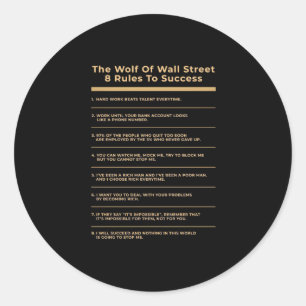 Birthday Gift 6 Rules To Success Classic Round Sticker