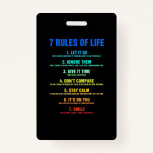 Birthday Gift 7 Rules Of Life Badge