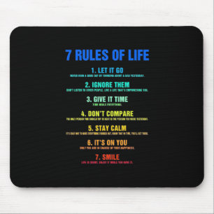 Birthday Gift 7 Rules Of Life Mouse Pad