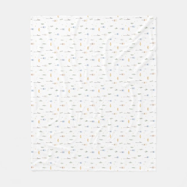 Birthday Gift | Always Think Like A Fish Fleece Blanket (Front)