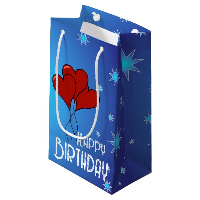 Birthday Gift Bag - Small, Glossy (Front Angled)
