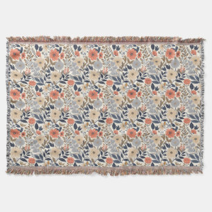 Birthday Gift   Beige, Pink, and Orange Throw Blanket