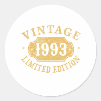 Birthday Gift Best Limited for the 1993s Classic Round Sticker