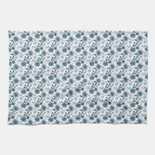 Birthday Gift Blue Floral Kitchen Towel