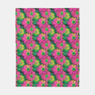 Birthday Gift Colourful Daisy Flower Arrangement Fleece Blanket