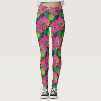 Birthday Gift | Colourful Daisy Flower Arrangement Leggings