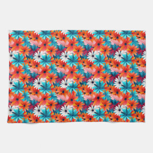 Birthday Gift Colourful Floral Seamless Background Kitchen Towel