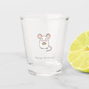Birthday gift, cute birthday gift, little mouse  shot glass