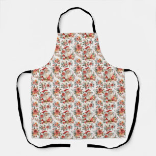 Birthday Gift Festive Santa Claus and Floral Apron