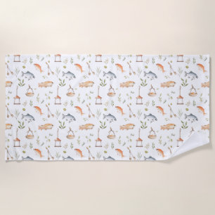 Birthday Gift Fishing With Me Beach Towel