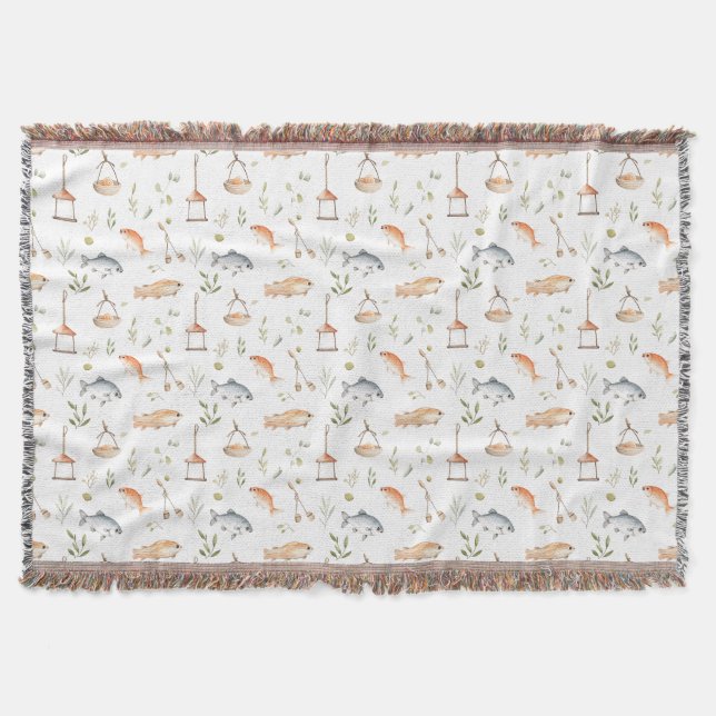 Birthday Gift | Fishing With Me Throw Blanket (Front)