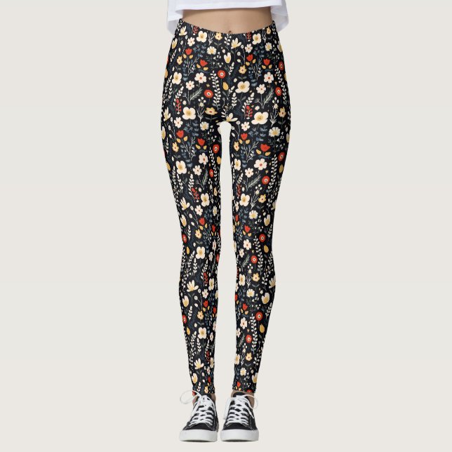 Birthday Gift | Floral Pattern Leggings (Front)