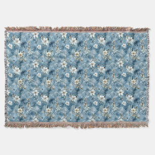 Birthday Gift Floral Watercolor Design Throw Blanket