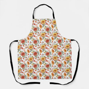 Birthday Gift Floral With Sunflowers and Daisies Apron