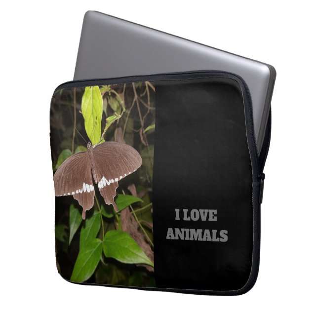 BIRTHDAY GIFT FOR ANIMAL BUTTERFLY LOVER LAPTOP SLEEVE (Front Left)