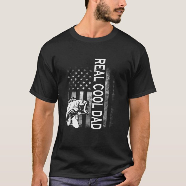 Birthday Gift For Dad Cool Fishing Fun Daddy Fathe T-Shirt (Front)