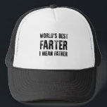Birthday Gift For Dad World's Best Farter Fathers Trucker Hat<br><div class="desc">Make your own trucker hat. The design tool allows you to add your art, designs, or photos to create a unique all American trucker hat! You can add text using cool fonts and see a preview of your creation! Our simple to personalize Trucker Hat has no minimum orders & is...</div>