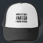 Birthday Gift For Dad World's Best Farter Fathers Trucker Hat<br><div class="desc">Make your own trucker hat. The design tool allows you to add your art, designs, or photos to create a unique all American trucker hat! You can add text using cool fonts and see a preview of your creation! Our simple to personalize Trucker Hat has no minimum orders & is...</div>