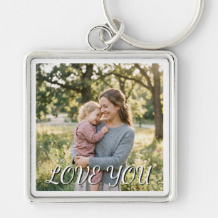 birthday gift for mom Photo Template Love Text Keychain