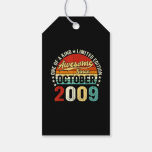 Birthday gift for October 2009 Boys Girls Vintage  Gift Tags