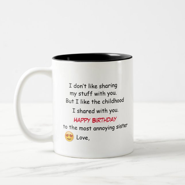 Birthday Gift For Sister - Mug (Left)