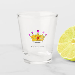 Birthday gift, happy birthday princess, cute  shot glass