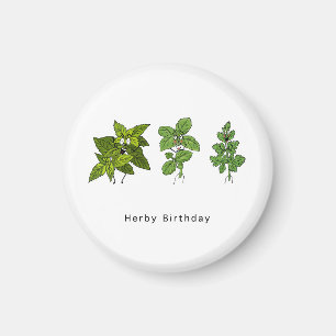 Birthday gift, Happy Birthday pun, herby birthday Magnet