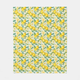 Birthday Gift Lemon and Daisy Seamless Fleece Blanket