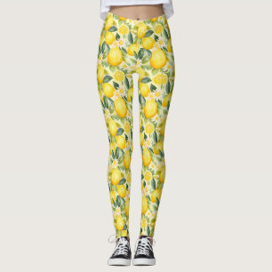 Birthday Gift   Lemon and Daisy Seamless Leggings