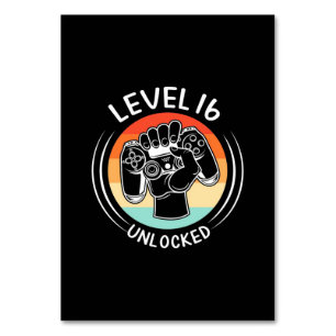 Birthday Gift   Level 16th Birthday Unlocked Table Number