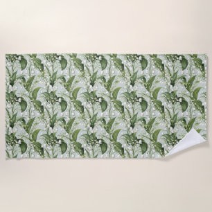 Birthday Gift Lily of the Valley Flower Seamless Beach Towel