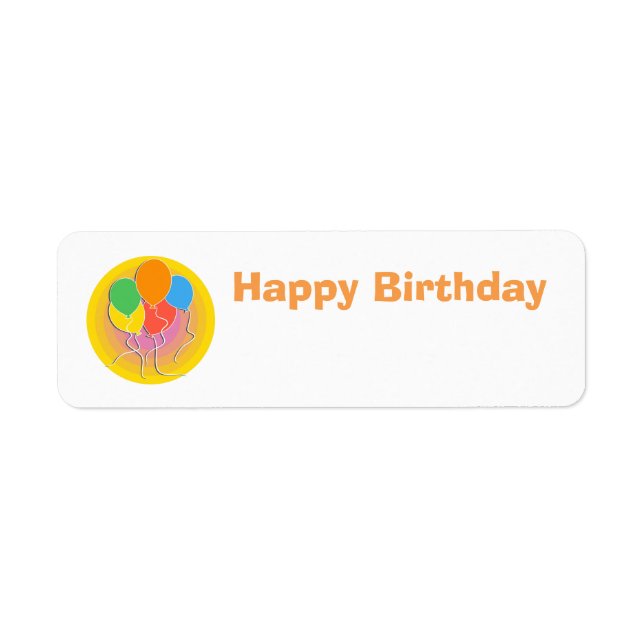 Birthday Gift Name Label With Balloons (Front)